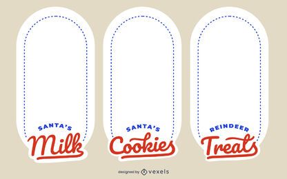 Weihnachts-Tablett-Etiketten-Design-Set