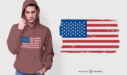 Design de camiseta grunge com bandeira dos EUA
