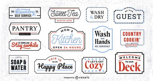 Home decor label set Home decor label set