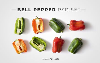 Elementos psd de pimiento para maquetas Elementos psd de pimiento para maquetas