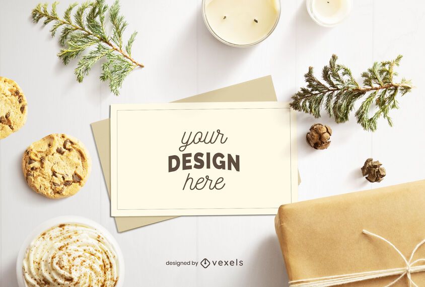Christmas card mockup composition Christmas card mockup composition