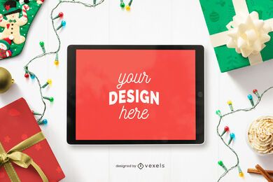 Composição de maquete de tablet de Natal