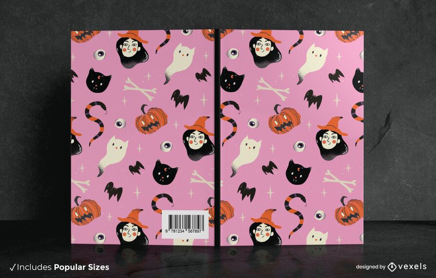 Halloween Doodle Design da capa do livro Halloween Doodle Design da capa do livro