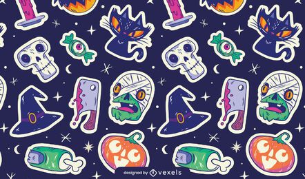 Halloween stickers pattern design Halloween stickers pattern design