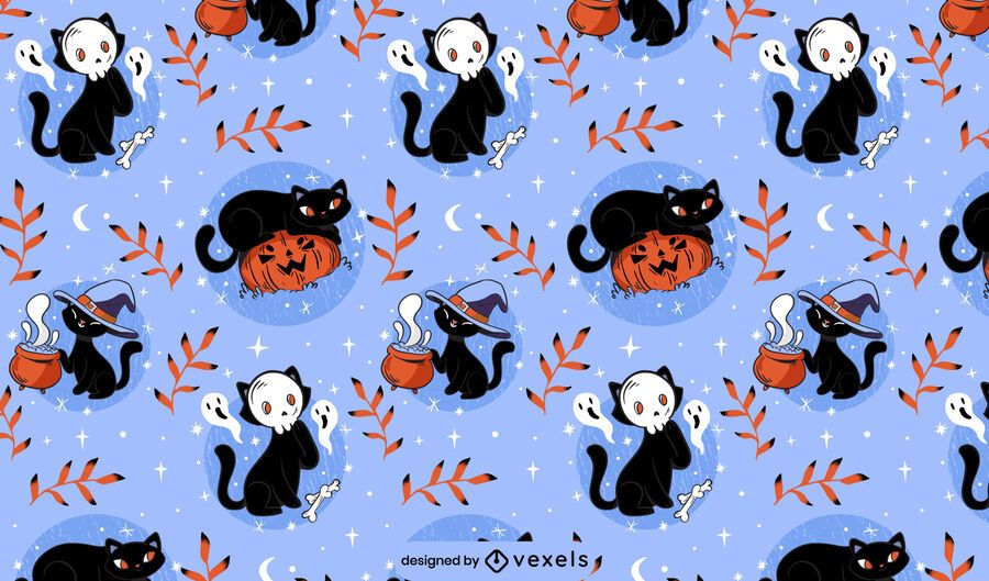 Halloween Katzen Muster Design Halloween Katzen Muster Design