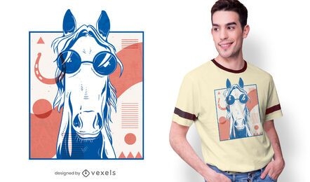 Diseño de camiseta de caballo abstracto