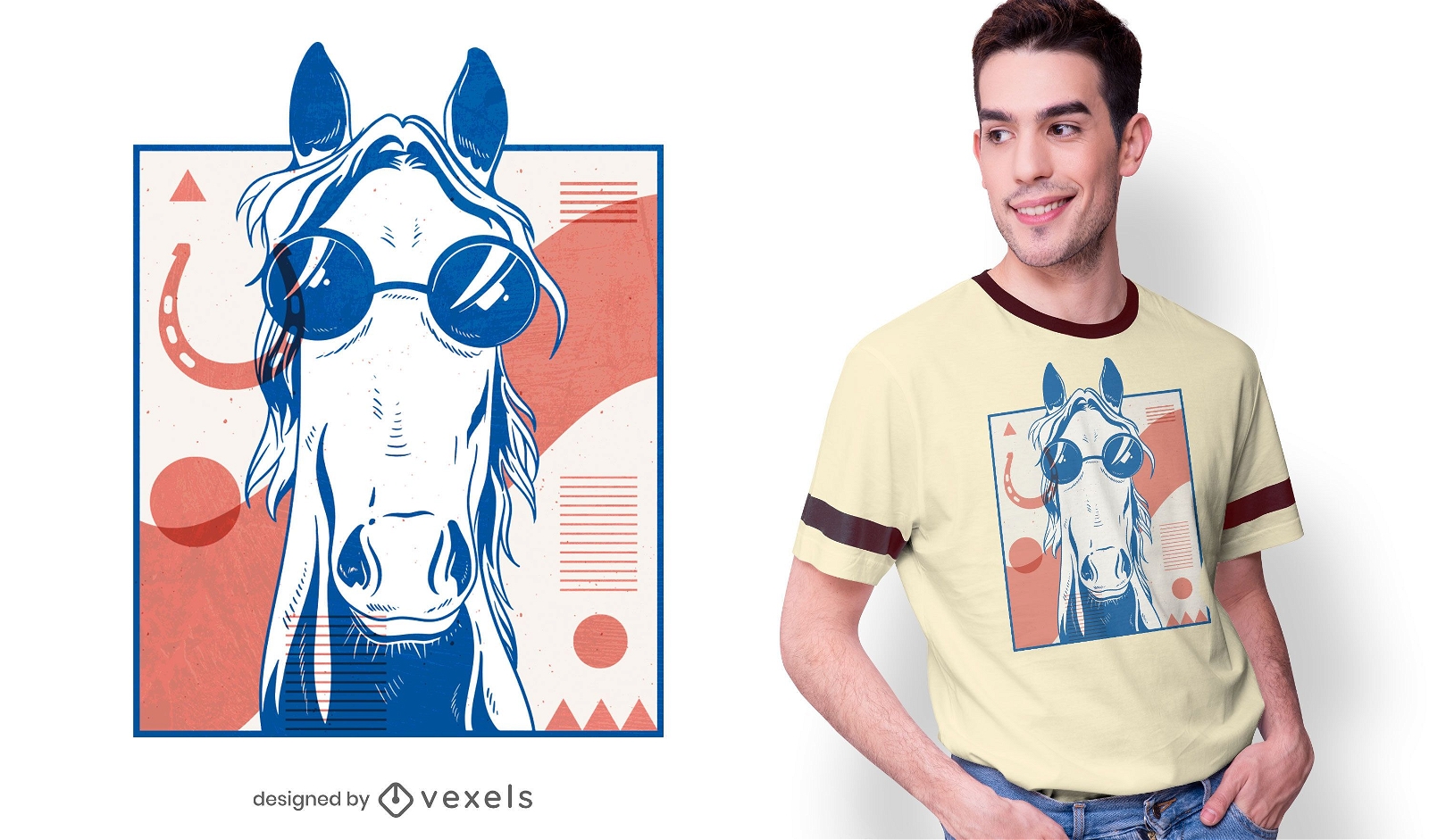 Design abstrato de camiseta de cavalo