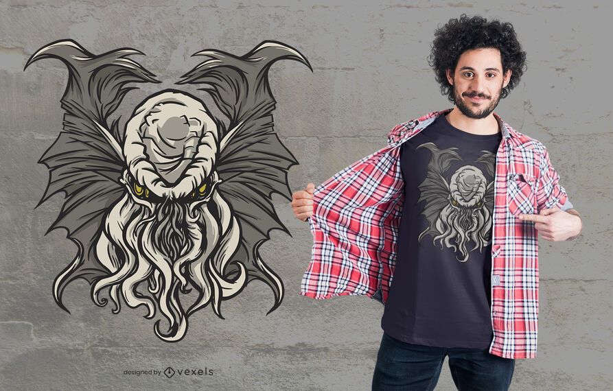 Cthulhu entity t-shirt design Cthulhu entity t-shirt design