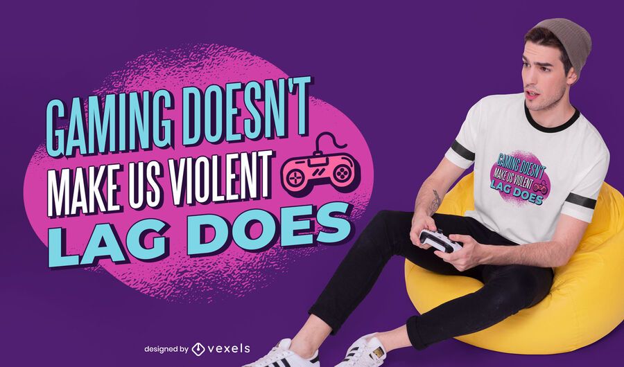 Diseño de camiseta de cita de violencia de juegos. Diseño de camiseta de cita de violencia de juegos.