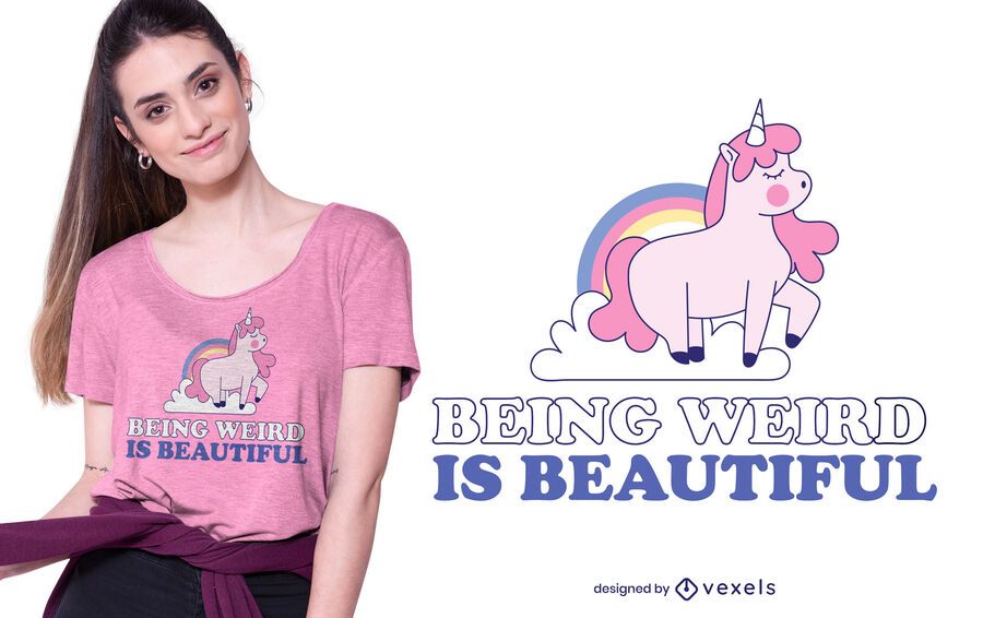 Sendo esquisito o design de uma camiseta de unicórnio Sendo esquisito o design de uma camiseta de unicórnio