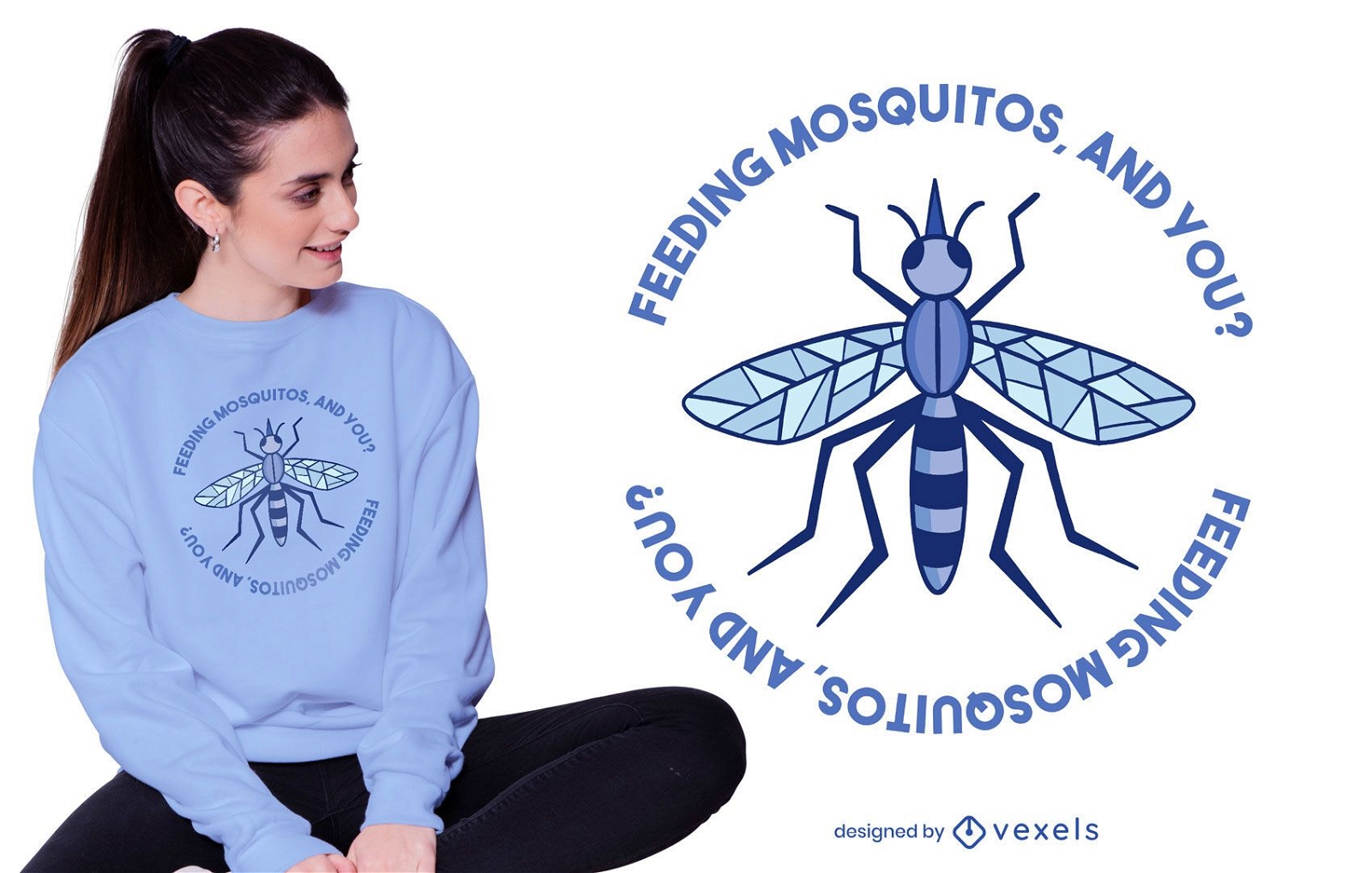 Diseño de camiseta con cita de mosquito