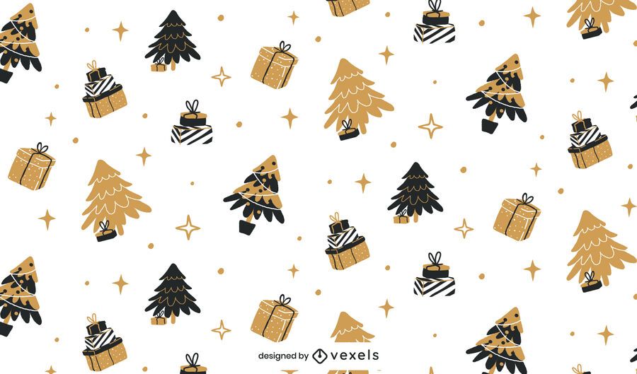 Christmas Black and Gold Pattern Design Christmas Black and Gold Pattern Design