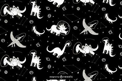 Design de padrão de dinossauros do espaço