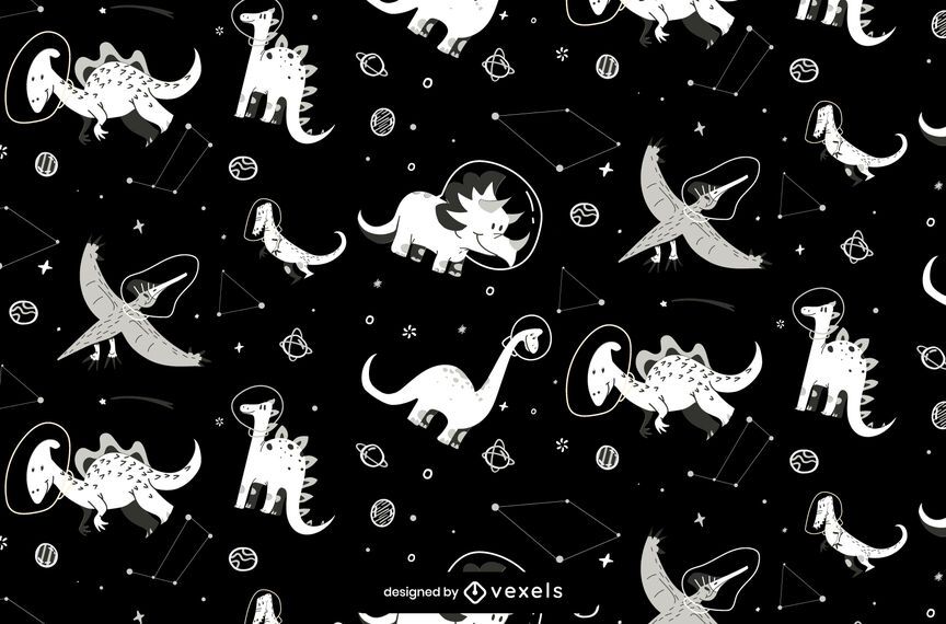 Space Dinosaurs Pattern Design Space Dinosaurs Pattern Design