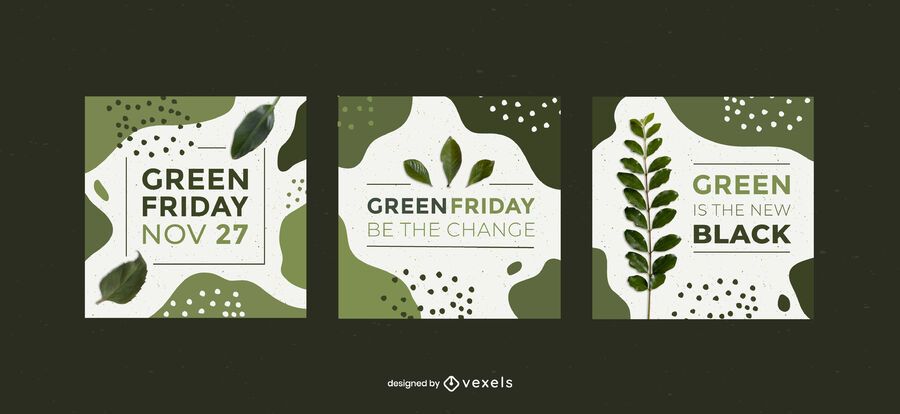Paquete de pancartas cuadradas de viernes verde Paquete de pancartas cuadradas de viernes verde