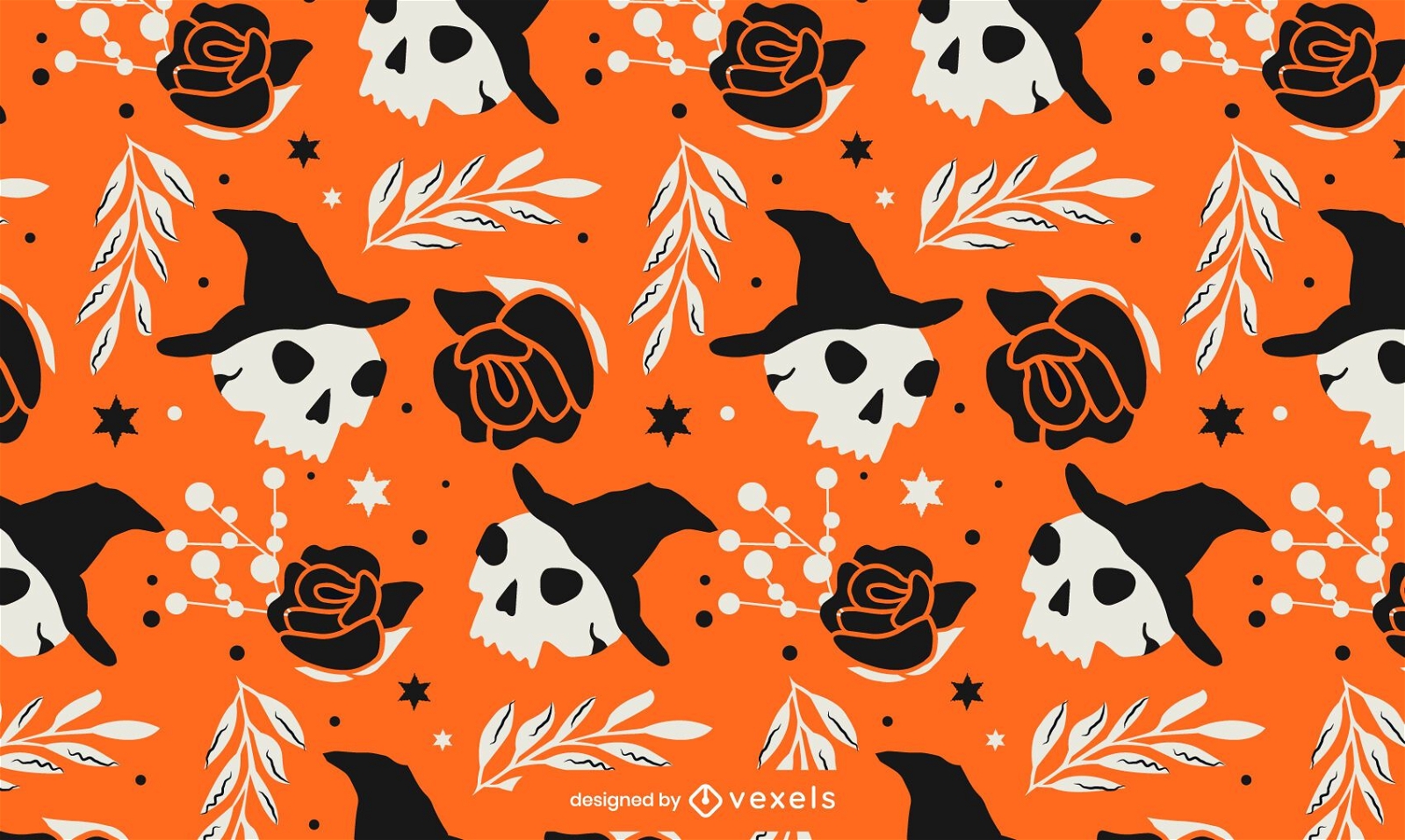 Halloween skulls pattern design