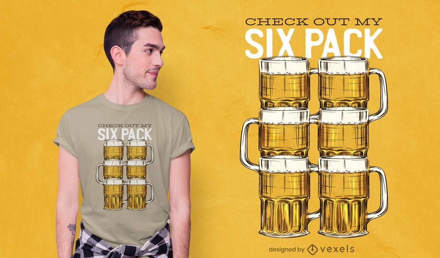 Beer Six Pack T-shirt Design Beer Six Pack T-shirt Design
