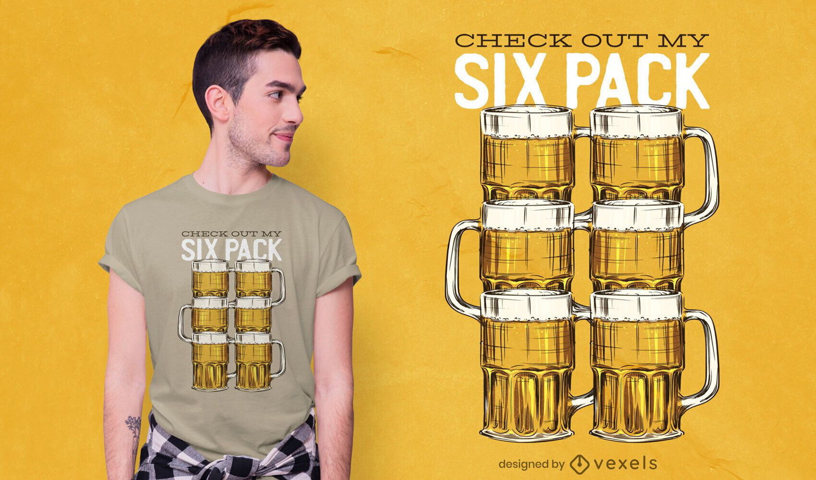 Beer Six Pack T-shirt Design
