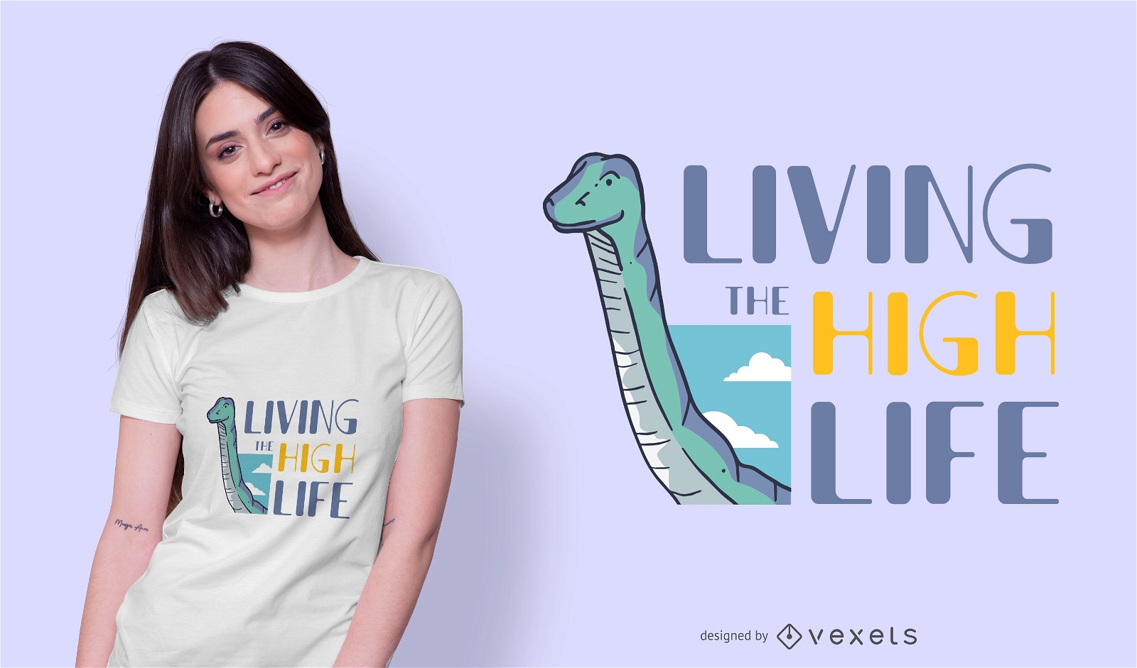 Design de camiseta com citações de saurópode