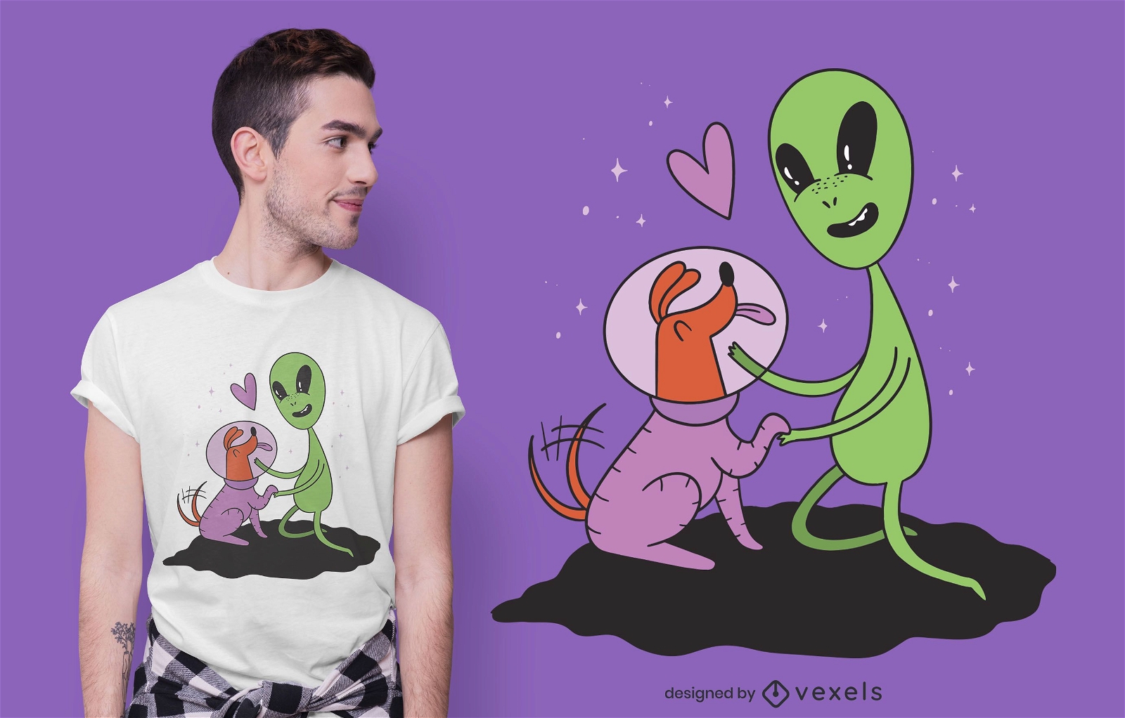 Dise?o de camiseta de perro alien?gena