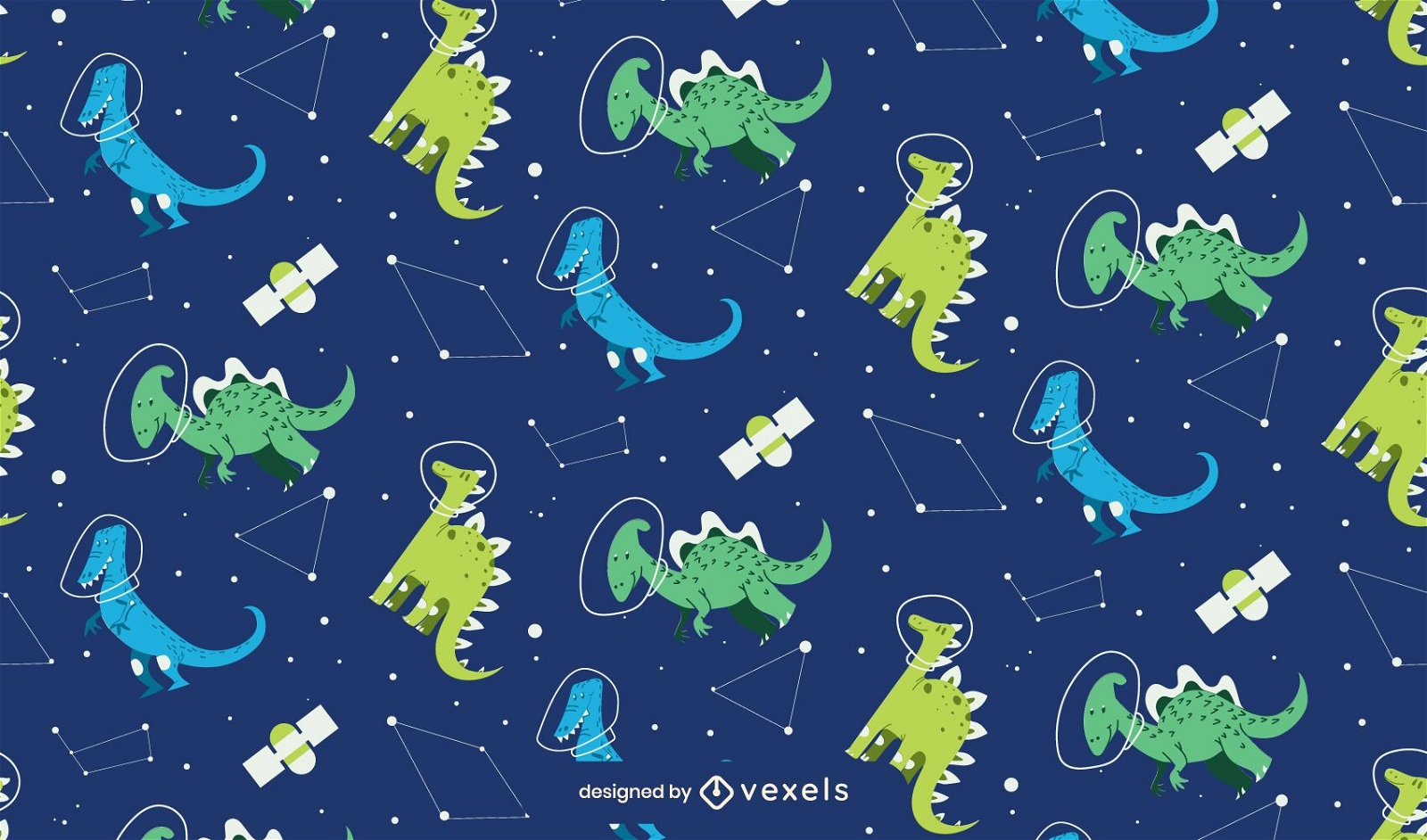 Desenho de padrão de constelações de dinossauros