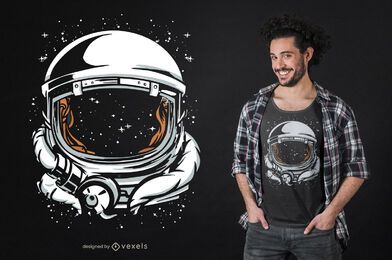 Diseño de camiseta espacial de casco de astronauta. Diseño de camiseta espacial de casco de astronauta.