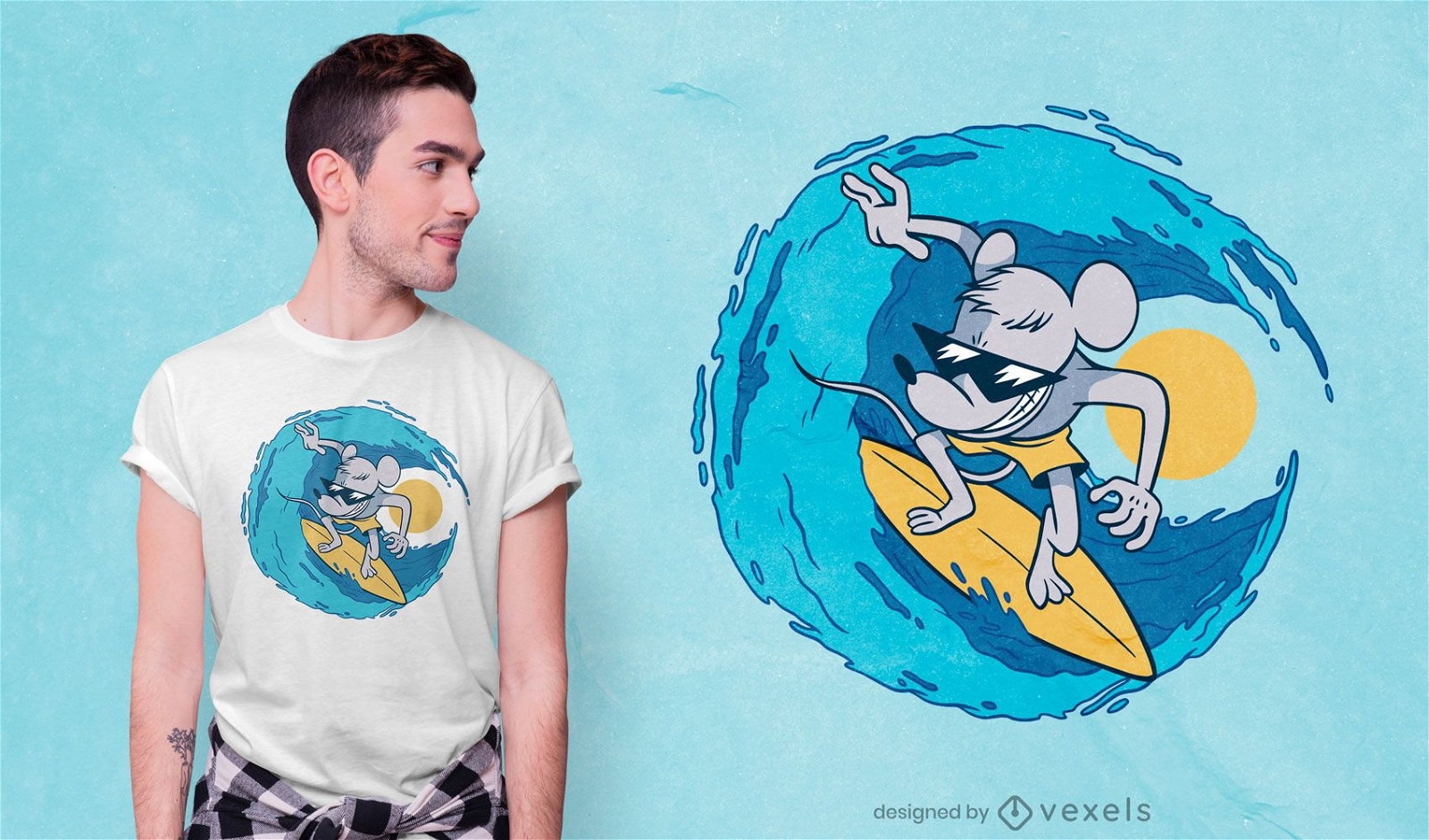 Rat surfer t-shirt design