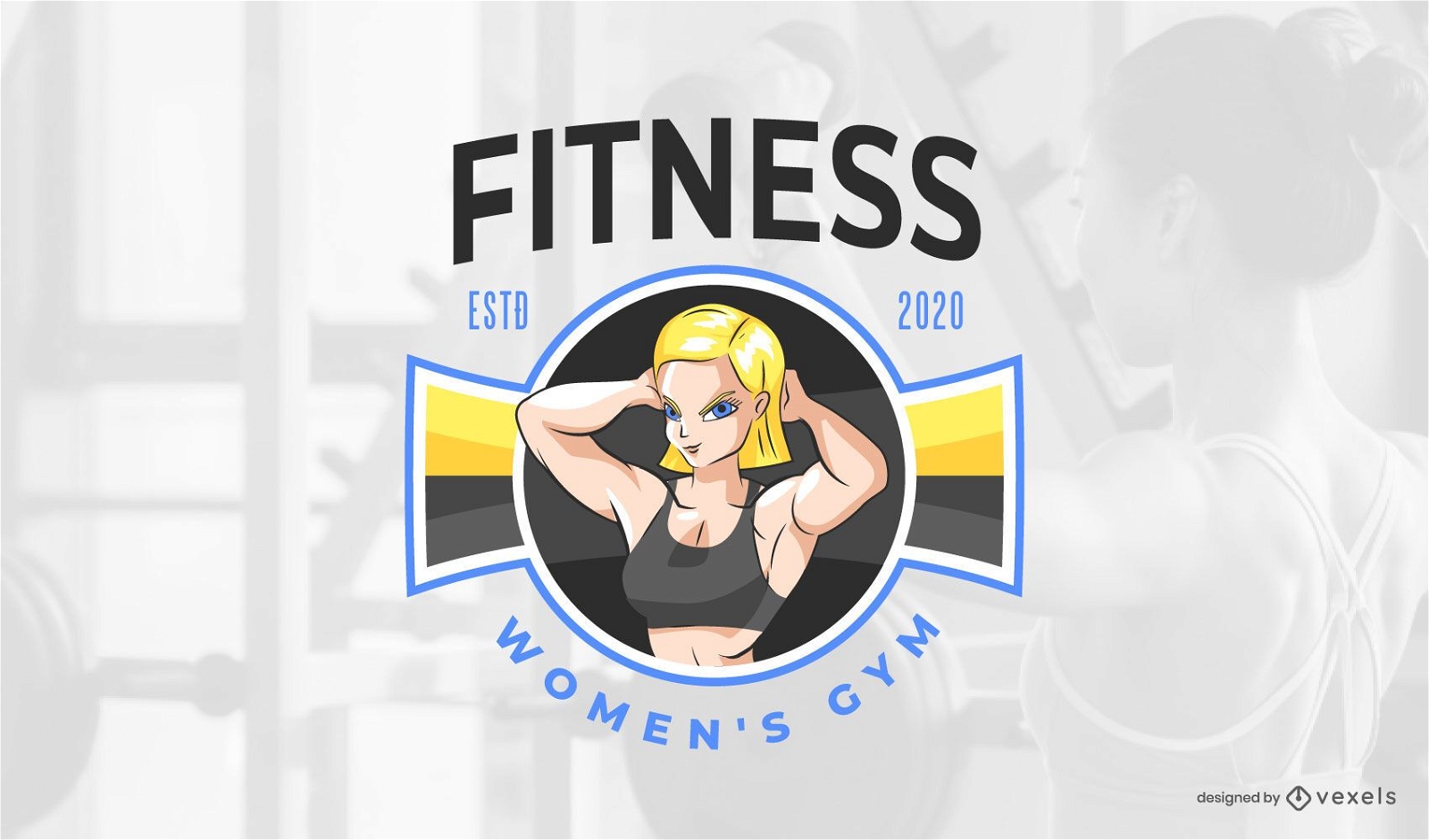 Design de logotipo de mulher fitness