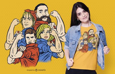 Diseño de camiseta familiar empoderada