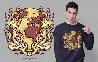 Earth fire t-shirt design Earth fire t-shirt design