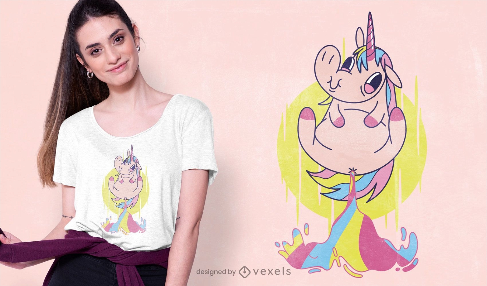Diseño de camiseta de pedo de unicornio