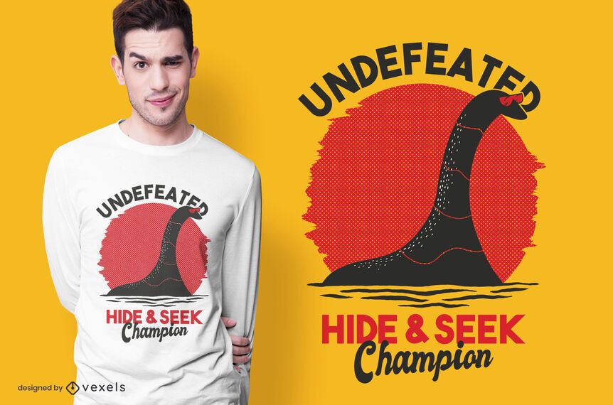 Versteckspiel Nessie T-Shirt Design Versteckspiel Nessie T-Shirt Design