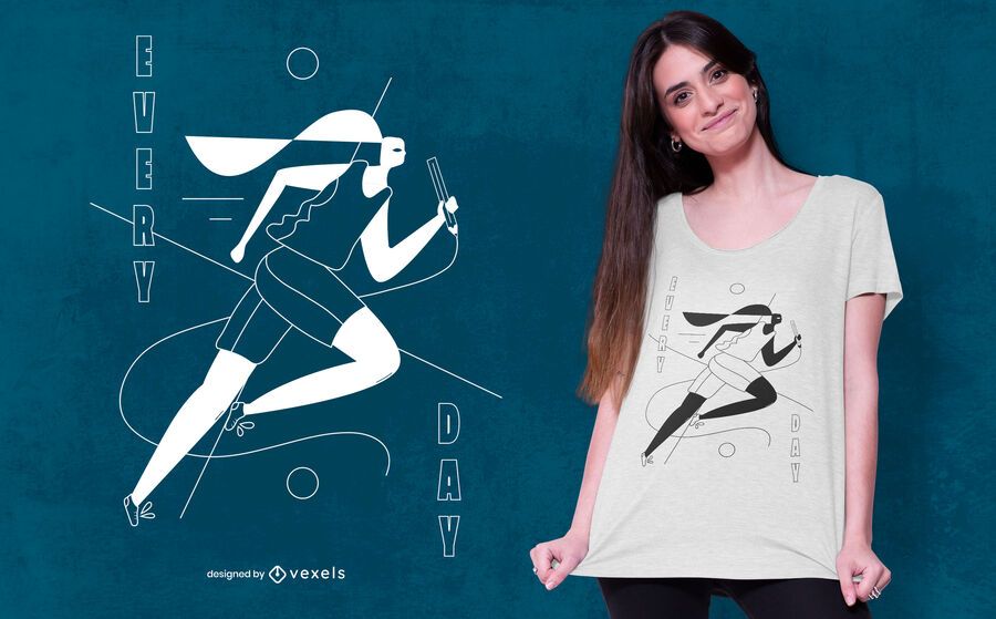 Diseño de camiseta de corredor diario. Diseño de camiseta de corredor diario.