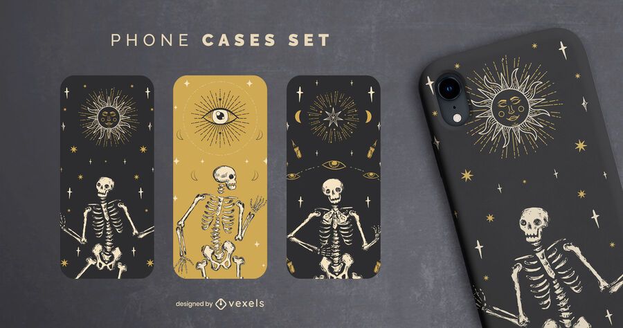 Halloween skeleton phone cases set Halloween skeleton phone cases set