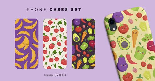 Kawaii fruits phone cases set Kawaii fruits phone cases set