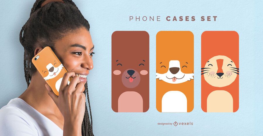 Conjunto de fundas de teléfono de animales lindos Conjunto de fundas de teléfono de animales lindos