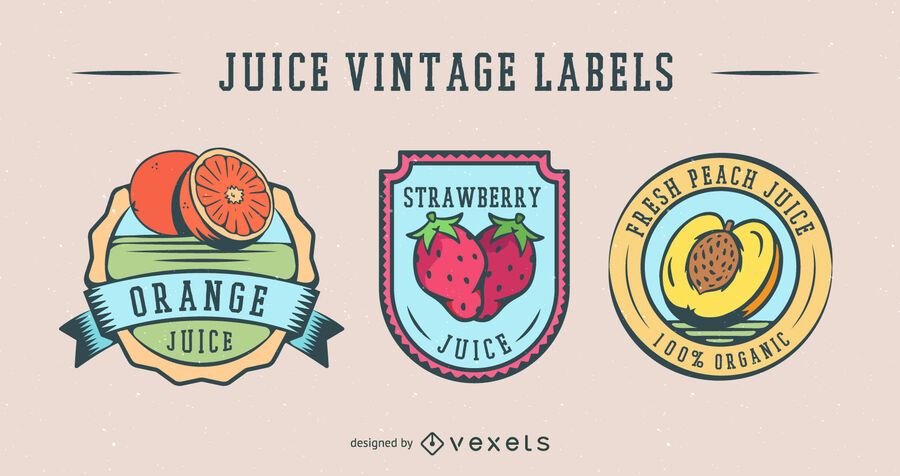 Fruit Juice Vintage Label Pack Fruit Juice Vintage Label Pack