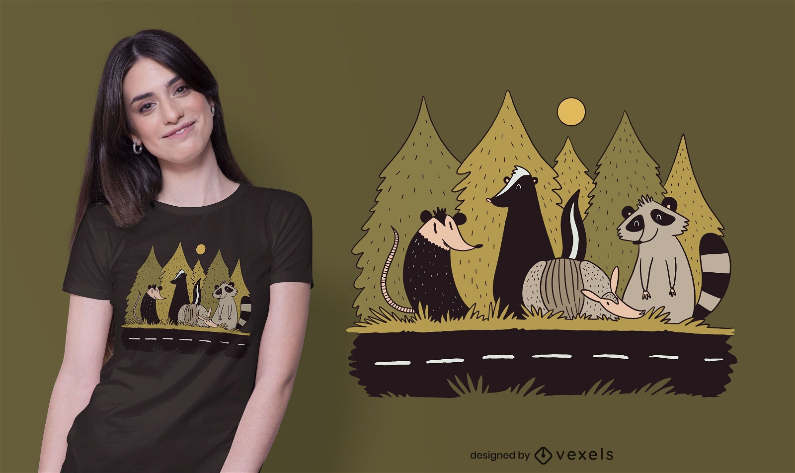 Animals street t-shirt design