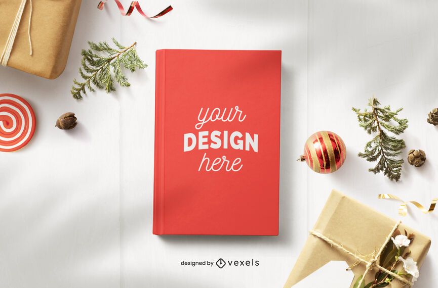 Christmas book mockup composition Christmas book mockup composition