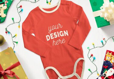 Christmas onesie mockup composition