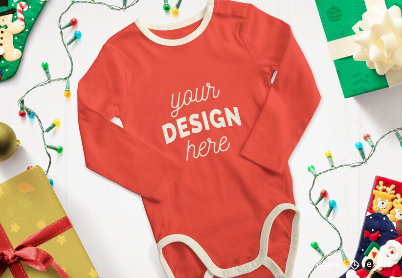 Christmas onesie mockup composition Christmas onesie mockup composition