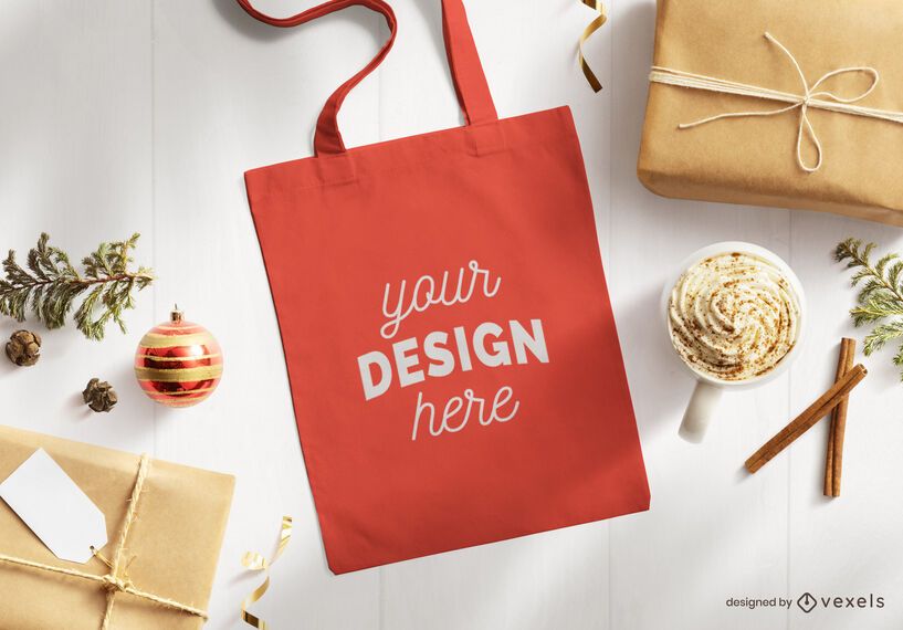 Download Christmas Tote Bag Mockup Composition - PSD Mockup Download