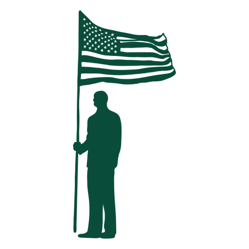 Silhueta do porta-bandeira da América Desenho PNG