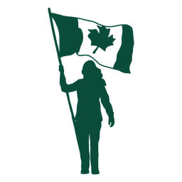 Canada flag bearer silhouette PNG Design