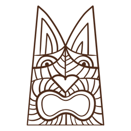Hawaii tiki totem stroke PNG Design