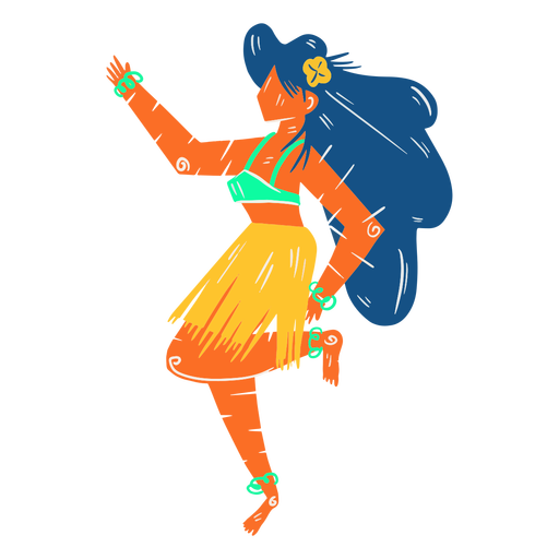 Download Hawaiian female dancer hula illustration - Transparent PNG & SVG vector file