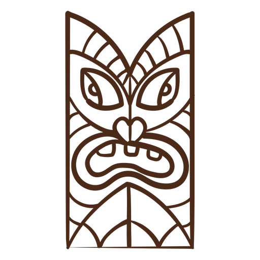 Hawaiian tiki totem stroke PNG Design