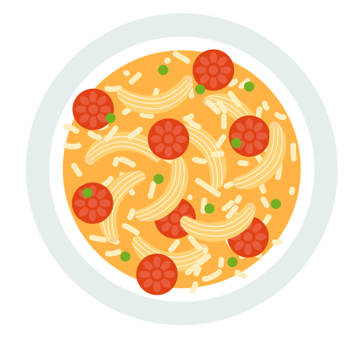 Italian pasta dish flat PNG Design