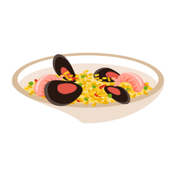 Ilustração de prato de paella Desenho PNG