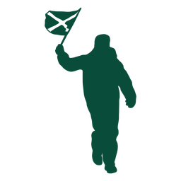 Silueta de portador de bandera de Escocia Diseño PNG